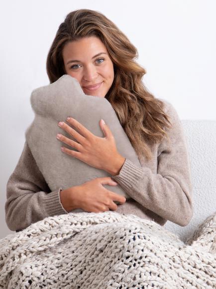Just Sheepskin Women's Rebecca Hot Water Bottle, Dove - view 2, Dove