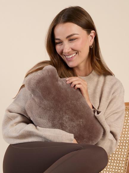 Just Sheepskin Women's Rebecca Hot Water Bottle, Coffee - view 2, Coffee