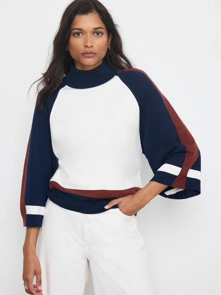 Mint Velvet Wide Sleeve Knit Top, Natural Cream, Natural Cream