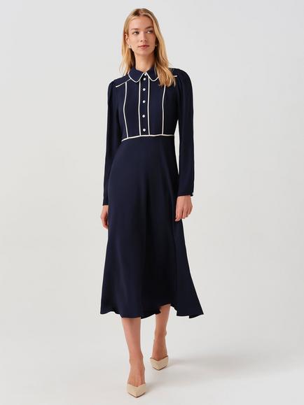 Ghost Alberta Contrast Midi Dress - view 2, Navy