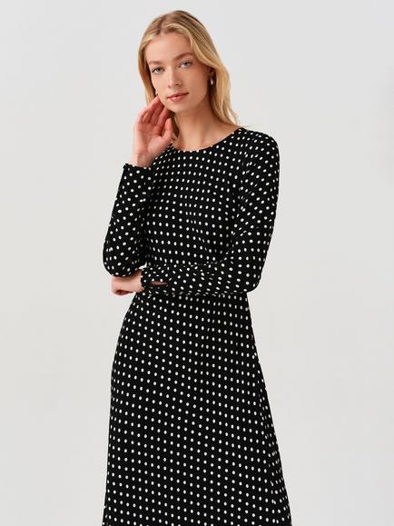 Ghost Scarlett Spot A-Line Midi Dress - view 2, Black