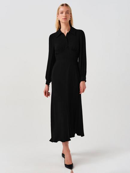 Ghost Wendy Long Sleeve Shirt Dress, Black, Black