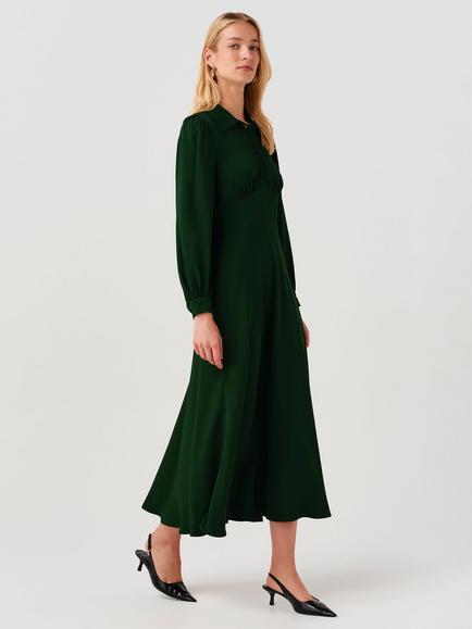 Ghost Wendy Long Sleeve Shirt Dress - view 2, Forest Green