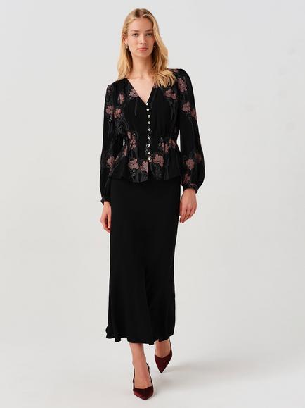 Ghost Ada Floral Embroidered Blouse, Black - view 2, Black