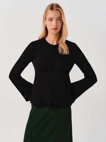 Ghost Ceaira Bell Sleeve Blouse - view 2, Black