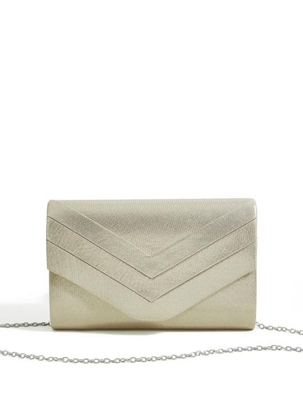 Yumi Shimmer Envelope Clutch Bag, Gold
