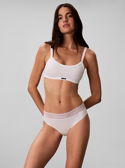 Calvin Klein Icon Stretch Lace Lightly Lined Bralette, White - view 2, White
