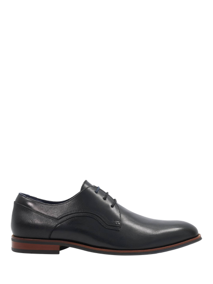 Dune London Stenton Leather Derby Shoes, Black-Leather, Black-leather