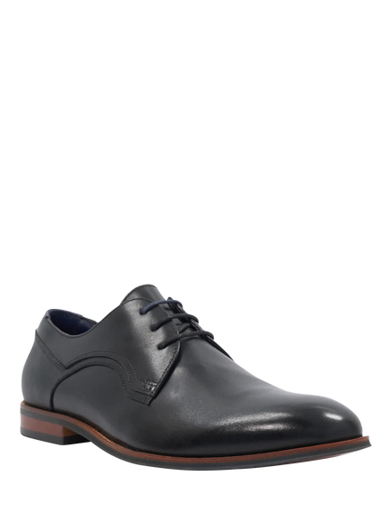 Dune London Stenton Leather Derby Shoes, Black-Leather - view 2, Black-leather