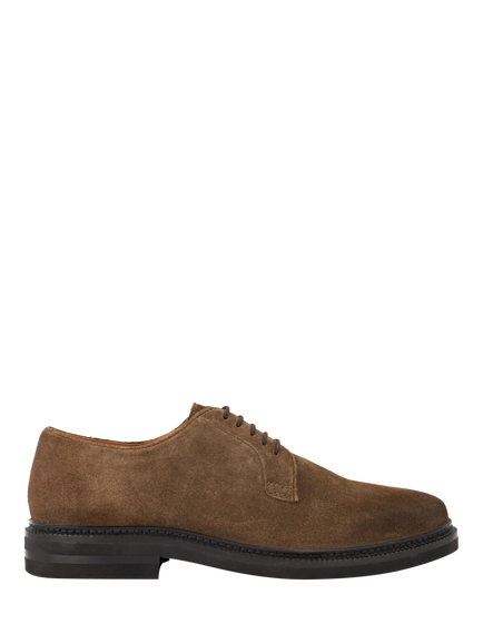 Dune London Baniel Suede Lace Up Derby Shoes, Dark Taupe, Dark Taupe