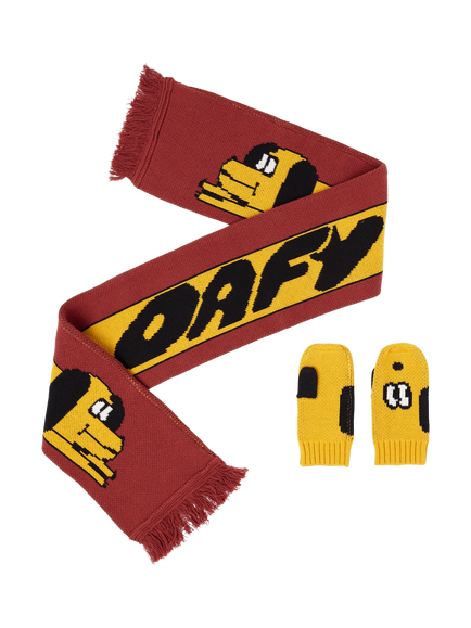 Oafy by Lazy Oaf Kids' Doggo Scarf and Glove Set, Yellow, Yellow