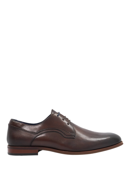 Dune London Stenton Leather Derby Shoe, Brown