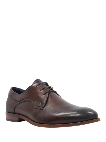 Dune London Stenton Leather Derby Shoe - view 2, Brown