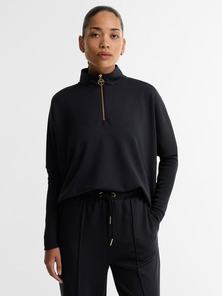 Barbour International Kemora Half Zip Sweatshirt, Black, Black