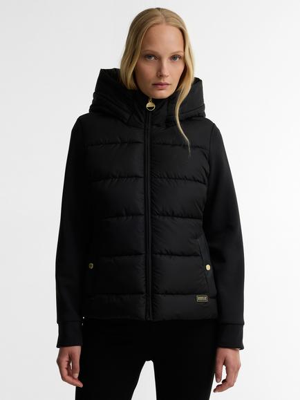 Barbour International Conway Quilted Sweatshirt Jacket, Black, Black