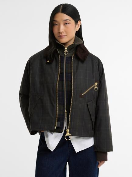 Barbour Arlene Checked Wax Jacket, Shadow Classic, Shadow Classic