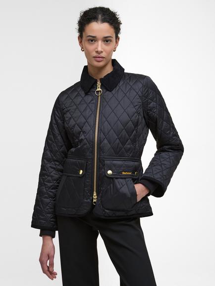 Barbour Beadnell Fitted Quilted Jacket, Black/Classic