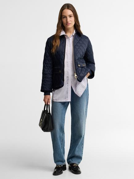Barbour Beadnell Fitted Quilted Jacket - view 2, Navy/Classic