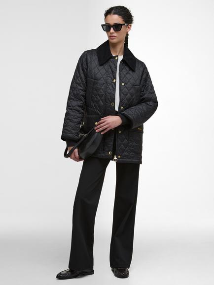 Barbour Modern Beadnell Quilted Jacket, Black/Classic - view 2, Black/Classic