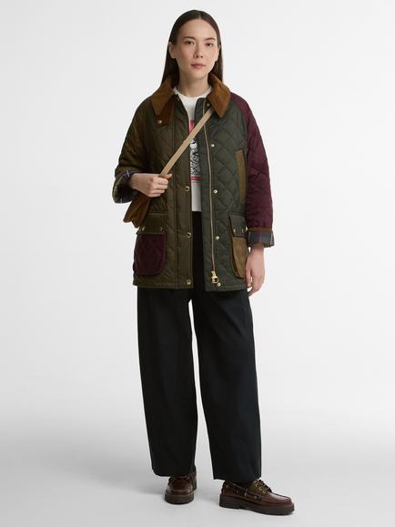 Barbour Patchwork Bedale Quilted Jacket, Multi - view 2, Multi