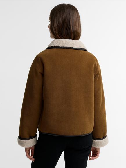 Barbour Penny Fleece Corduroy Jacket, Tan/Ecru - view 2, Tan/Ecru