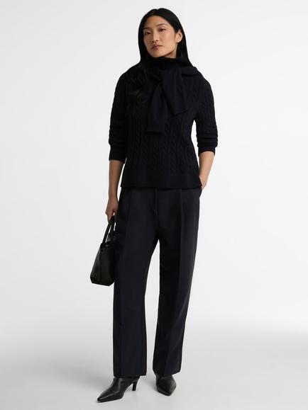 Barbour Ambleside Cable Knitted Jumper, Navy - view 2, Navy