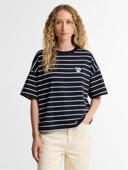 Barbour Ambleside Striped T-Shirt, Dark Navy/Cloud, Dark Navy/Cloud