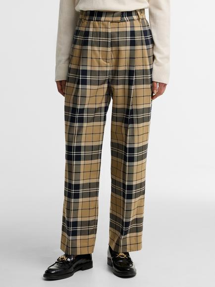 Barbour Delilah Tartan Straight Leg Trousers, Birchwood Tartan, Birchwood Tartan