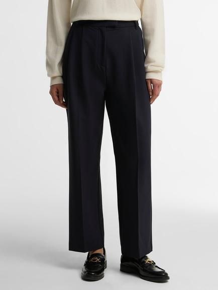 Barbour Fawne Straight Leg Trousers, Dark Navy, Dark Navy