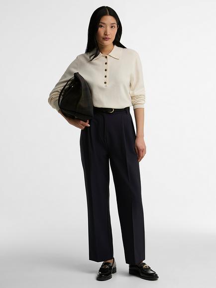 Barbour Fawne Straight Leg Trousers, Dark Navy - view 2, Dark Navy