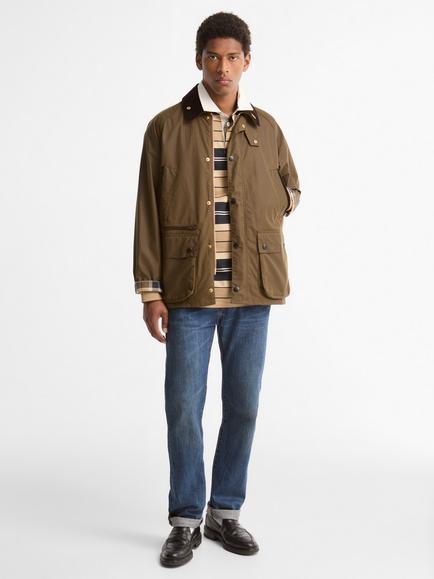 Barbour Icons Bedale Waxed Jacket, Navy - view 2, Brown