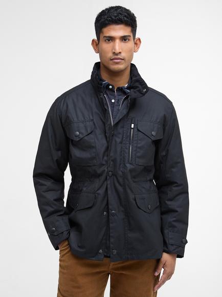 Barbour Sapper Waxed Cotton Jacket, Black/Classic, Black/Classic