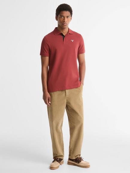Barbour Tartan Trim Polo Shirt - view 2, Russet