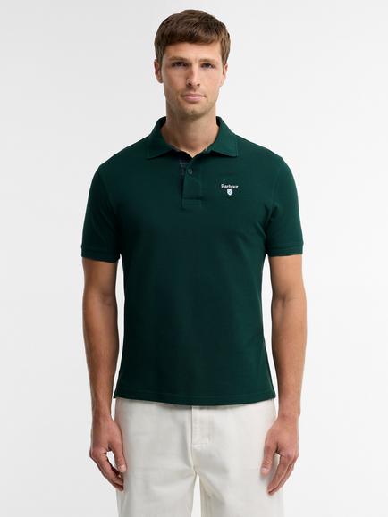 Barbour Tartan Pique Polo Shirt, Seaweed, Seaweed