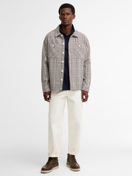 Barbour Alderney Houndstooth Overshirt, White/Multi - view 2, White Multi