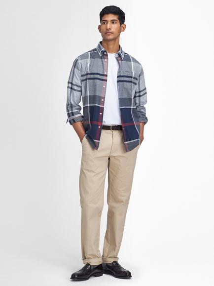 Barbour Dunoon Button Down Cotton Shirt, Blue Granite - view 2, Blue Granite