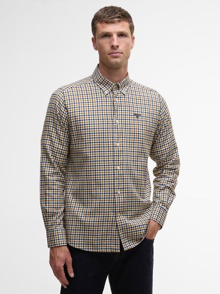 Barbour Finkle Gingham Button Down Cotton Shirt, Copper, Copper