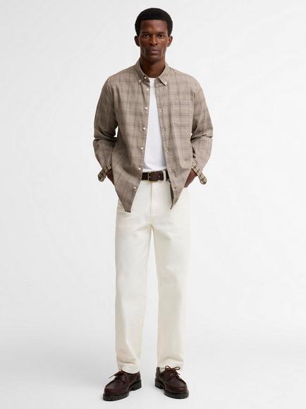 Barbour Franklin Tailored Long-Sleeved Shirt, Stone - view 2, Stone