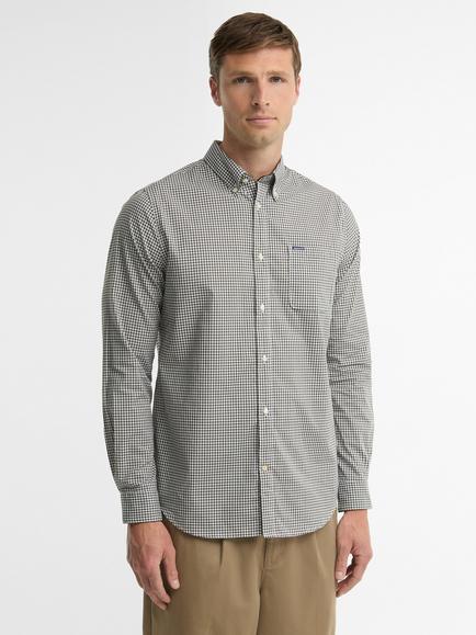 Barbour Harbourwall Tailored Long-Sleeved Shirt, Sage Green, Sage Green
