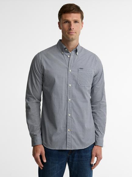 Barbour Harbourwall Tailored Long Sleeved Shirt, Navy, Navy