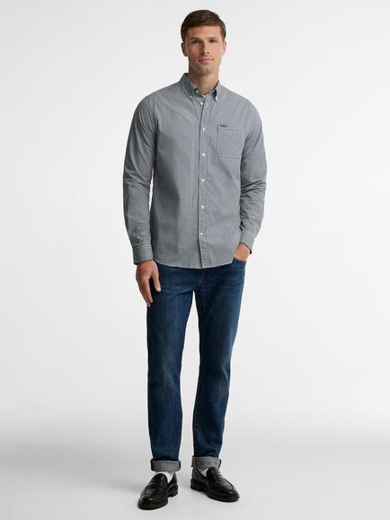 Barbour Harbourwall Tailored Long Sleeved Shirt, Navy - view 2, Navy