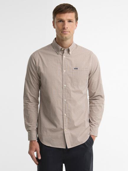 Barbour Harbourwall Tailored Gingham Shirt, Sandstone, Sandstone