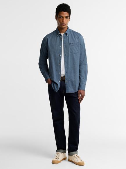Barbour Marsden Stretch Cotton Tailored Shirt, Tarn Blue - view 2, Tarn Blue