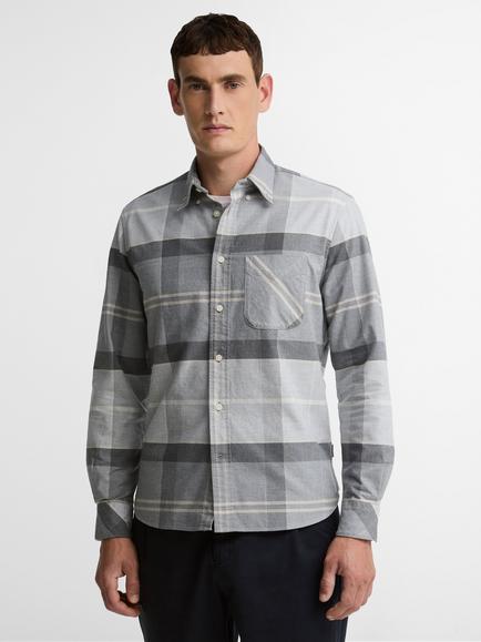 Barbour Mineral Tartan Dunoon Authentic-Fit Long Sleeve Shirt, Ice Granite, Ice Granite