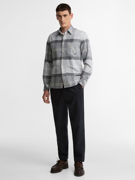Barbour Mineral Tartan Dunoon Authentic-Fit Long Sleeve Shirt, Ice Granite - view 2, Ice Granite