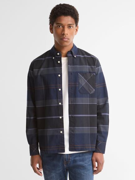 Barbour Mineral Tartan Dunoon Cotton Shirt, Midnight Loch, Midnight Loch