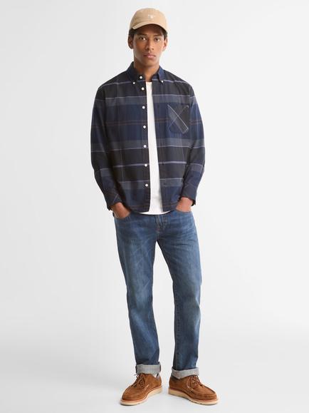 Barbour Mineral Tartan Dunoon Cotton Shirt, Midnight Loch - view 2, Midnight Loch