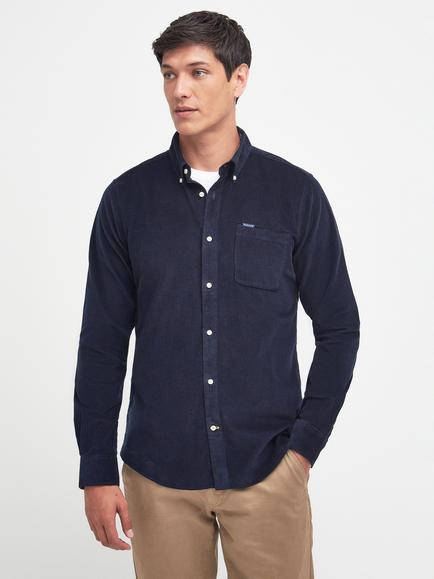 Barbour Ramsey Tailored Cord Shirt, Russet Brown, Navy