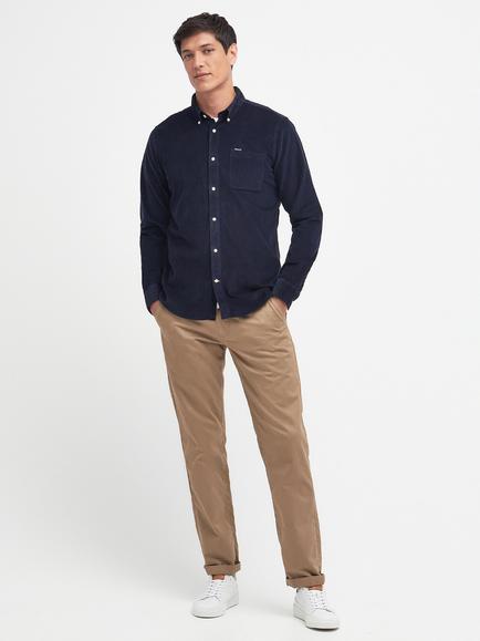 Barbour Ramsey Tailored Cord Shirt, Russet Brown - view 2, Navy