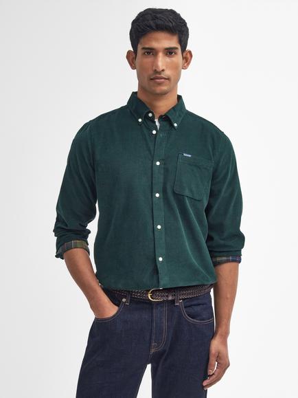 Barbour Ramsey Button Down Cotton Shirt, Seaweed, Seaweed
